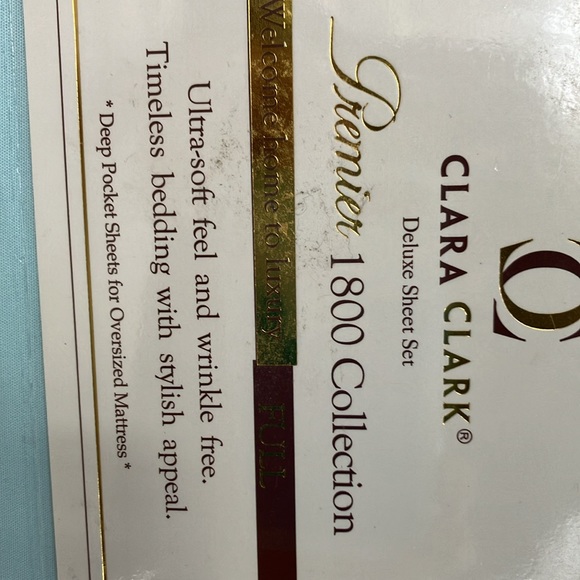 ClaraClark Deluxe sheetset. Premier1800 Collection.Full,deep pocket sheets/NWOT. - Picture 4 of 6
